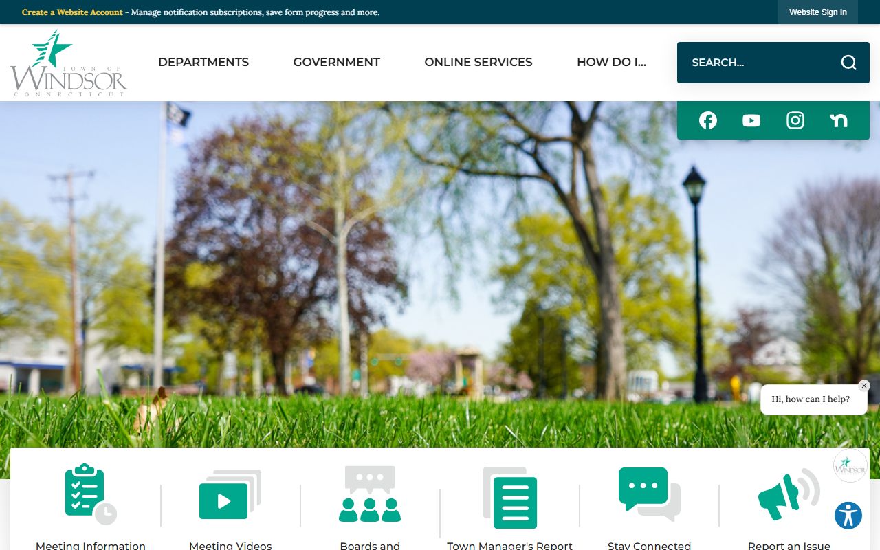 Windsor Police Department website and building for accessing arrest records